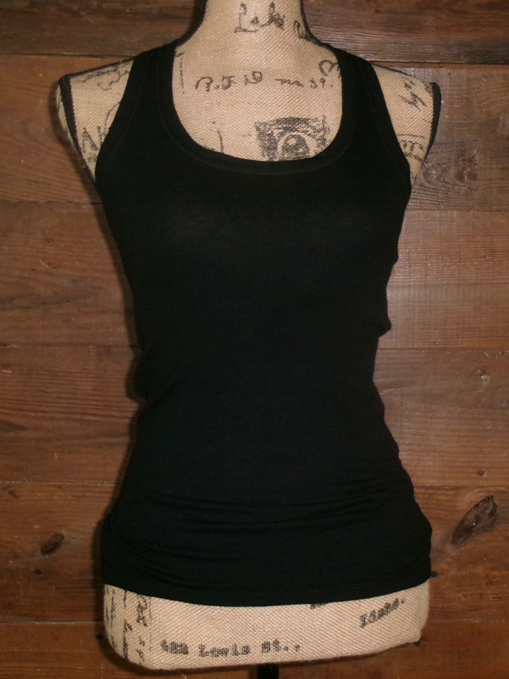 BCBGMaxazria black knit razorback tank size S